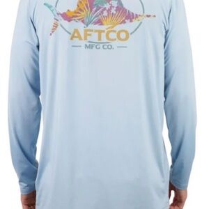 AFTCO Men's Sky Blue Graphic Long Sleeve Tee